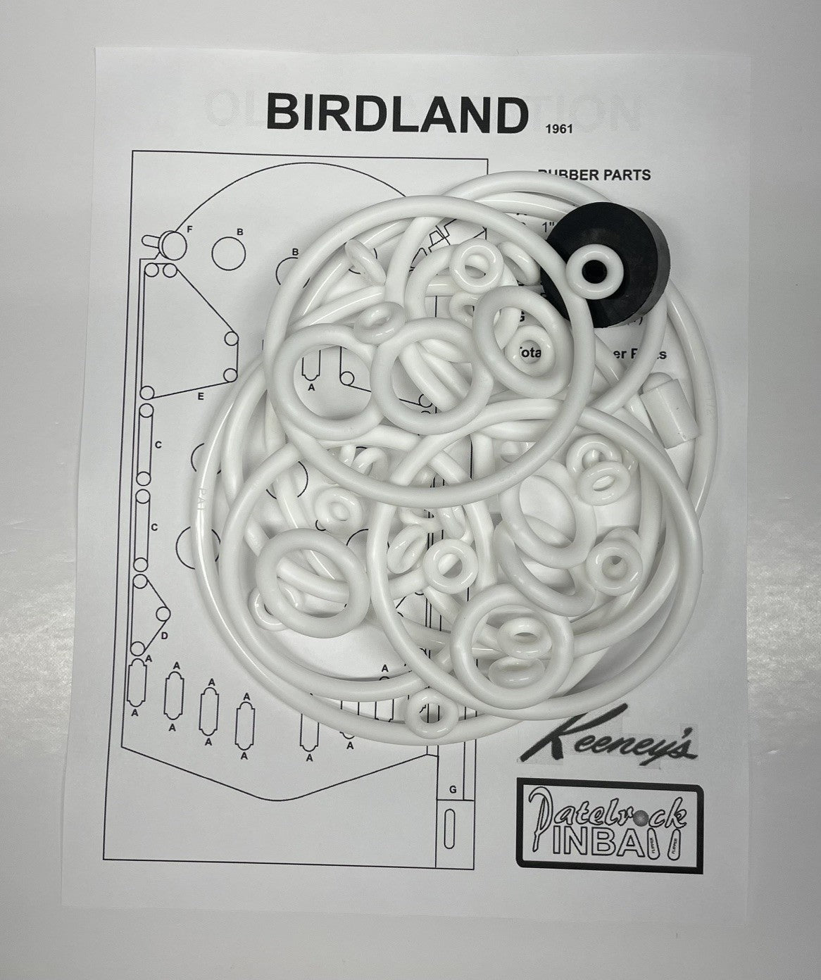 Keeney's Birdland Pinball Machine Rubber Ring Kit