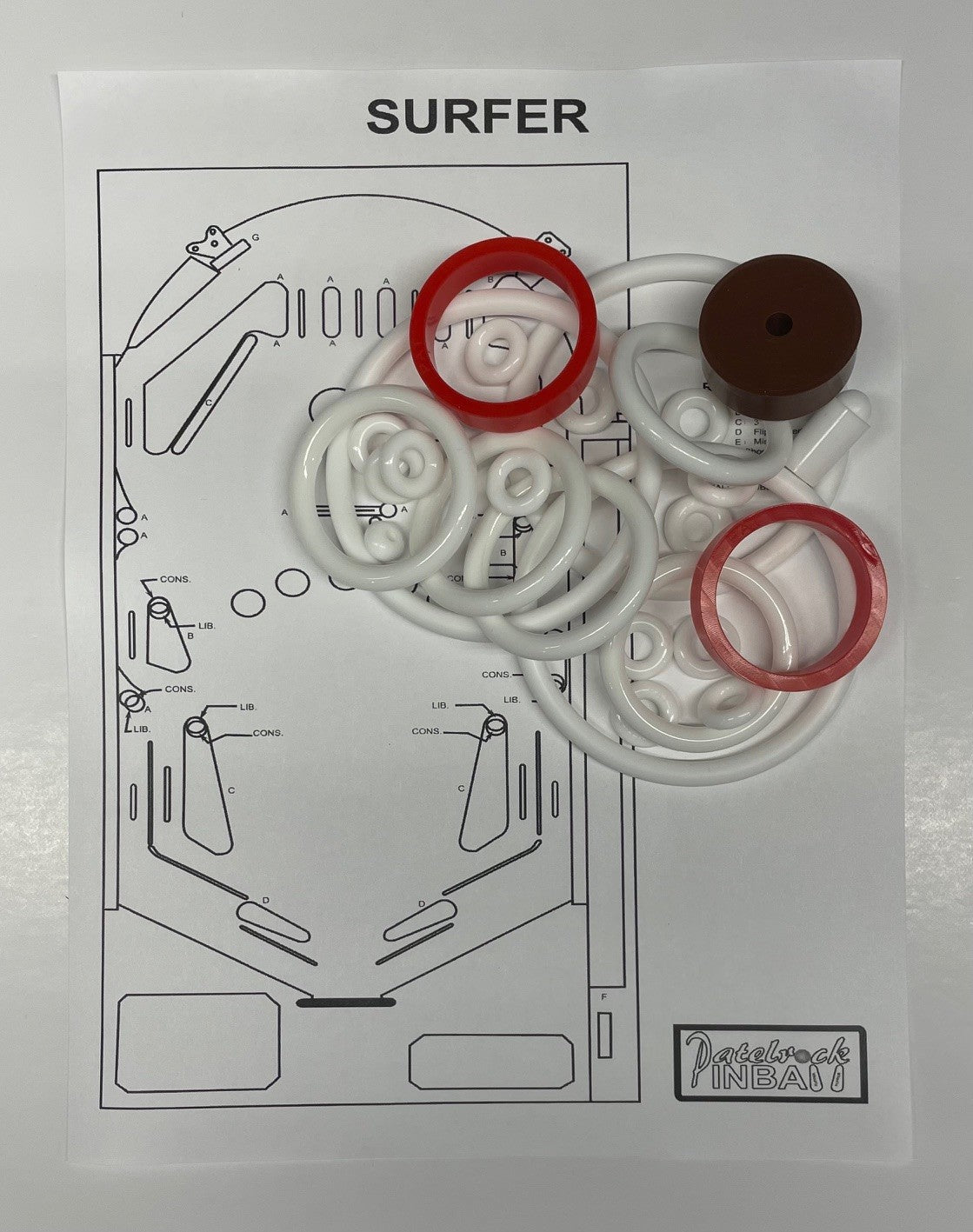 Maresa Surfer Pinball Machine Rubber Ring Kit