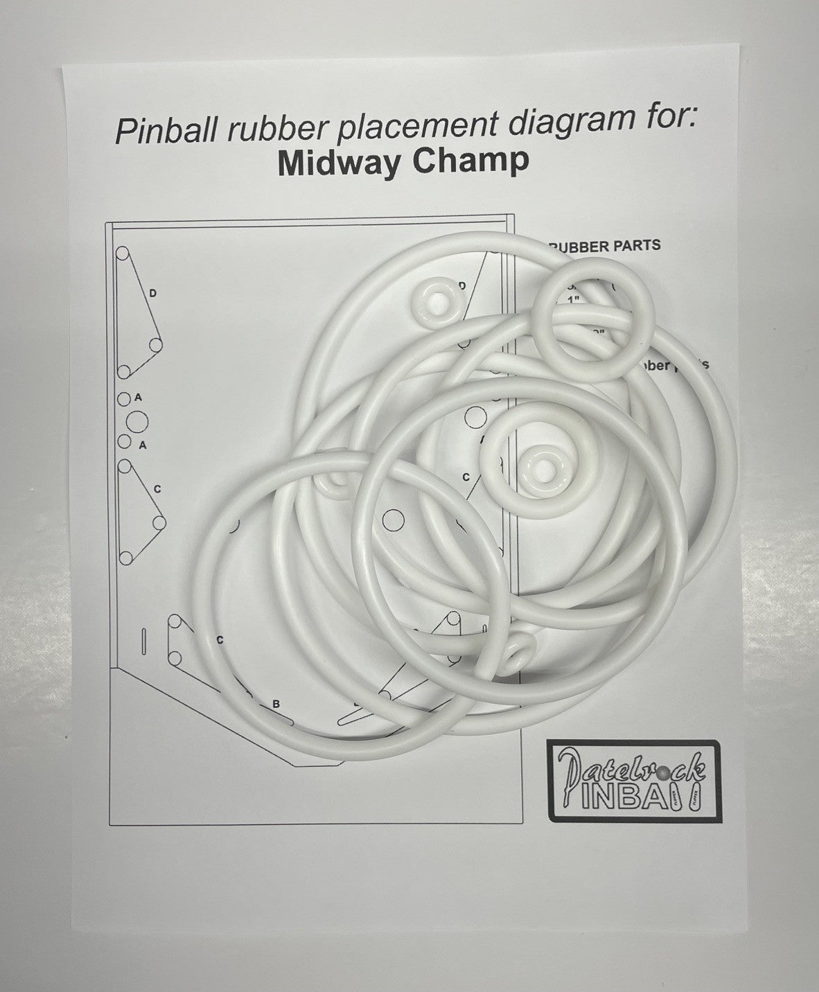 Midway Champ Pinball Machine Rubber Ring Kit