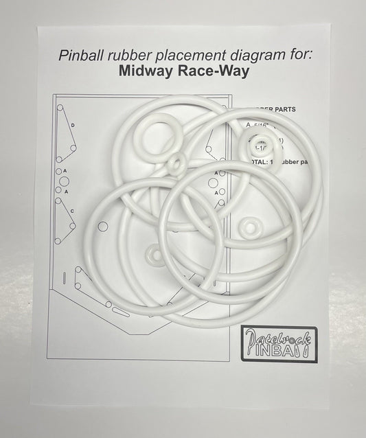 Midway Race-Way Pinball Machine Rubber Ring Kit