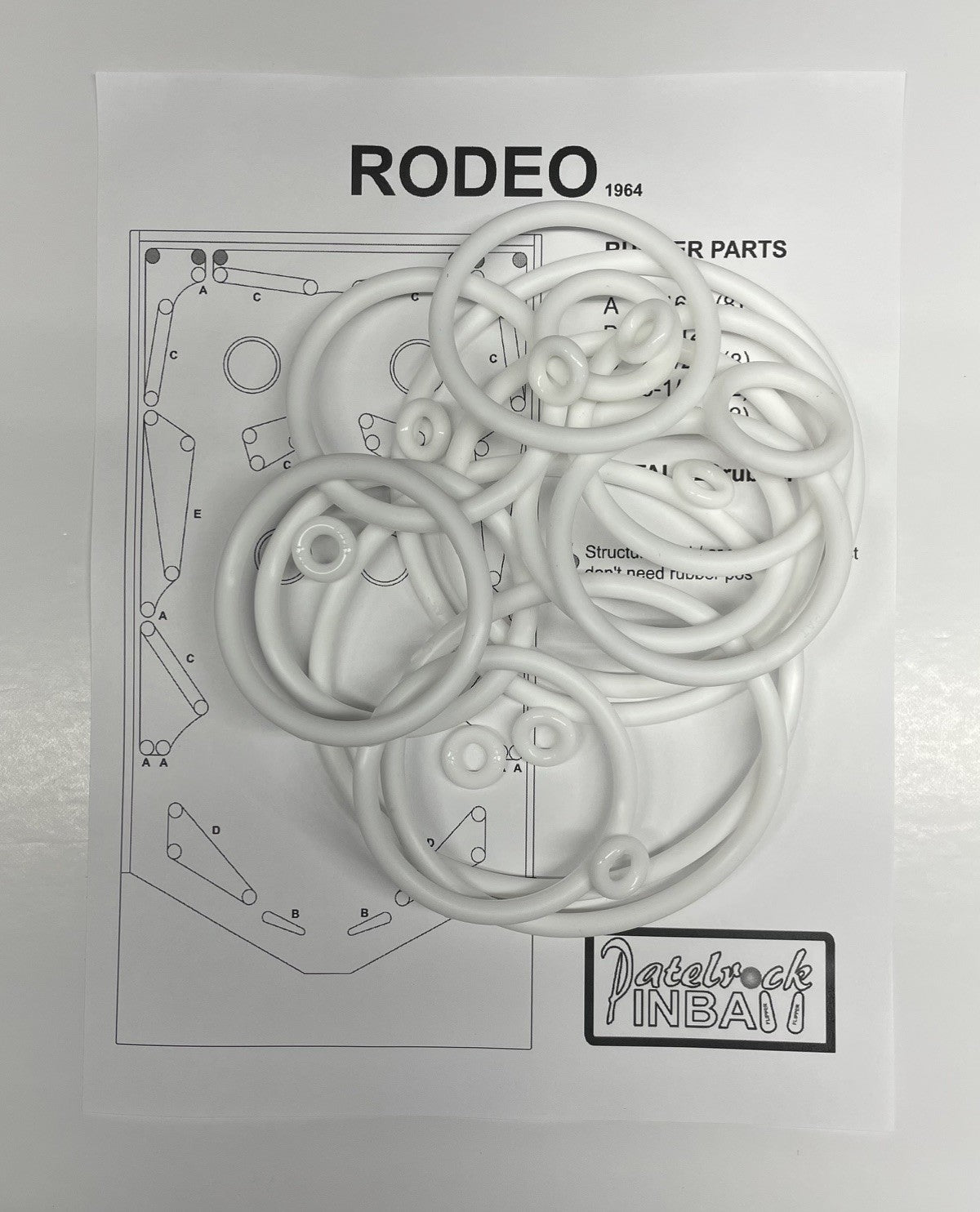 Midway Rodeo Pinball Machine Rubber Ring Kit
