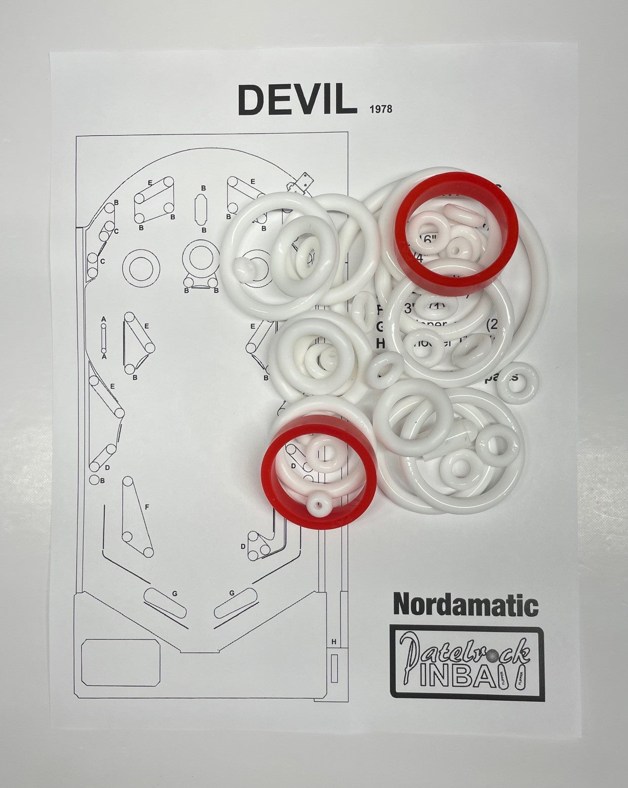 Nordamatic Devil Pinball Machine Rubber Ring Kit