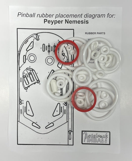 Peyper Nemesis Pinball Machine Rubber Ring Kit