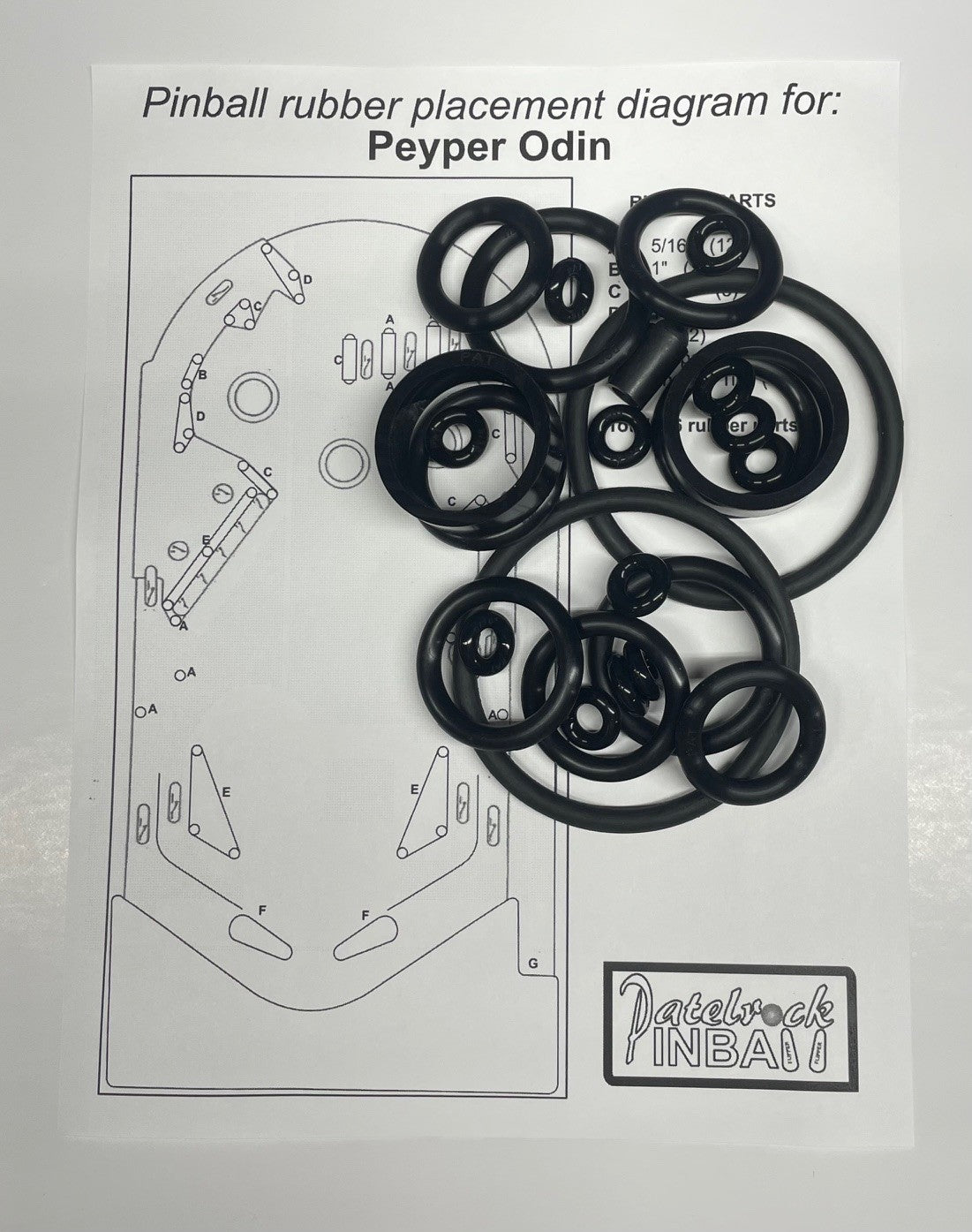 Peyper Odin Pinball Machine Rubber Ring Kit