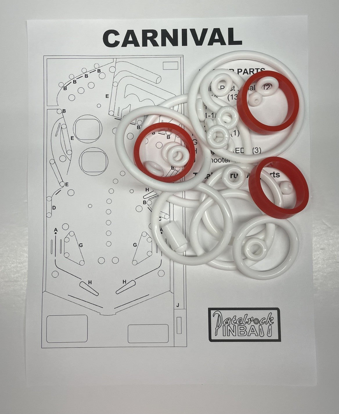 Playmatic Carnival Pinball Machine Rubber Ring Kit