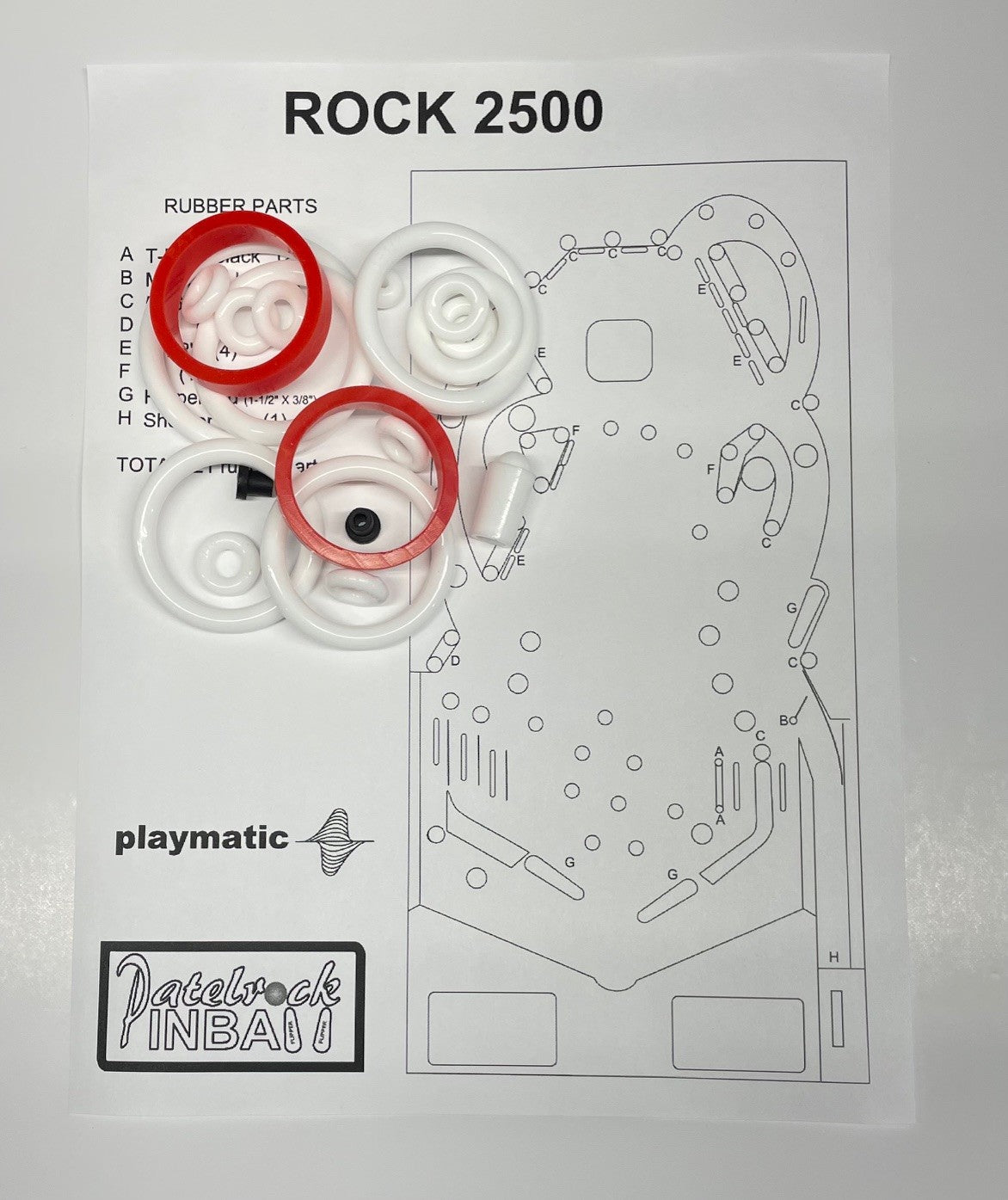 Playmatic Rock 2500 Pinball Machine Rubber Ring Kit