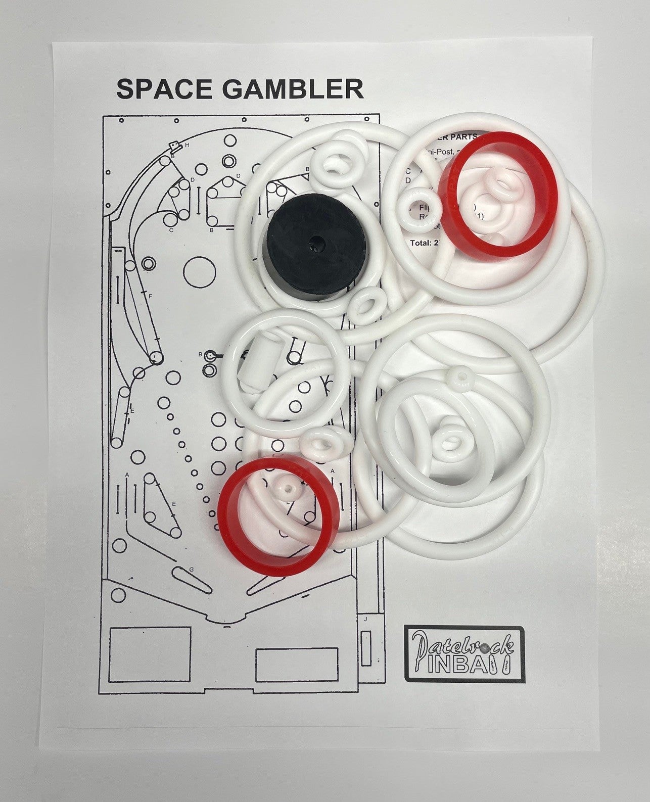 Playmatic Space Gambler Pinball Machine Rubber Ring Kit
