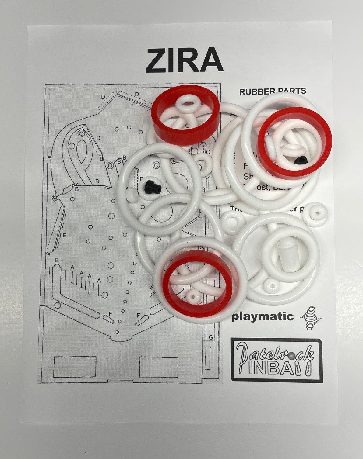Playmatic Zira Pinball Machine Rubber Ring Kit