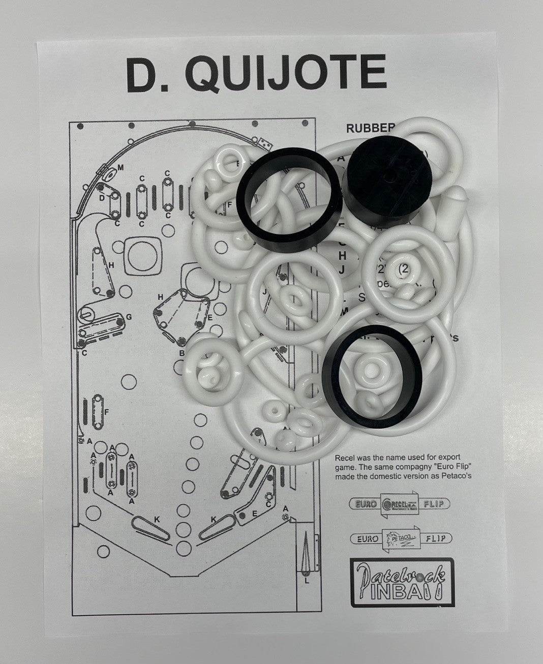 Recel | Petaco D. Quijote Pinball Machine Rubber Ring Kit