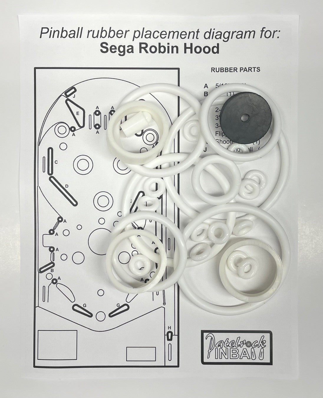 Sega Robin Hood Pinball Machine Rubber Ring Kit