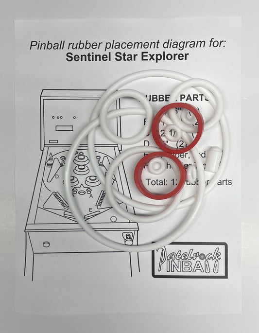 Sentinel Star Explorer Pinball Machine Rubber Ring Kit