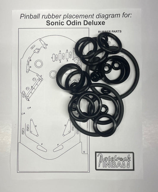 Sonic Odin Deluxe Pinball Machine Rubber Ring Kit