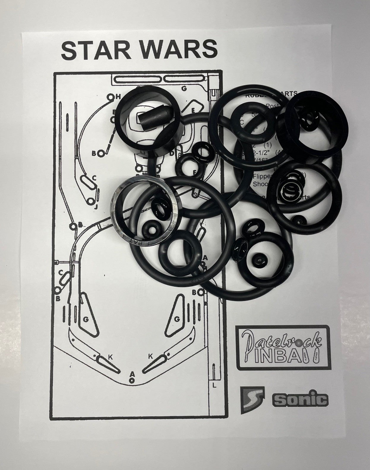Sonic Star Wars Pinball Machine Rubber Ring Kit