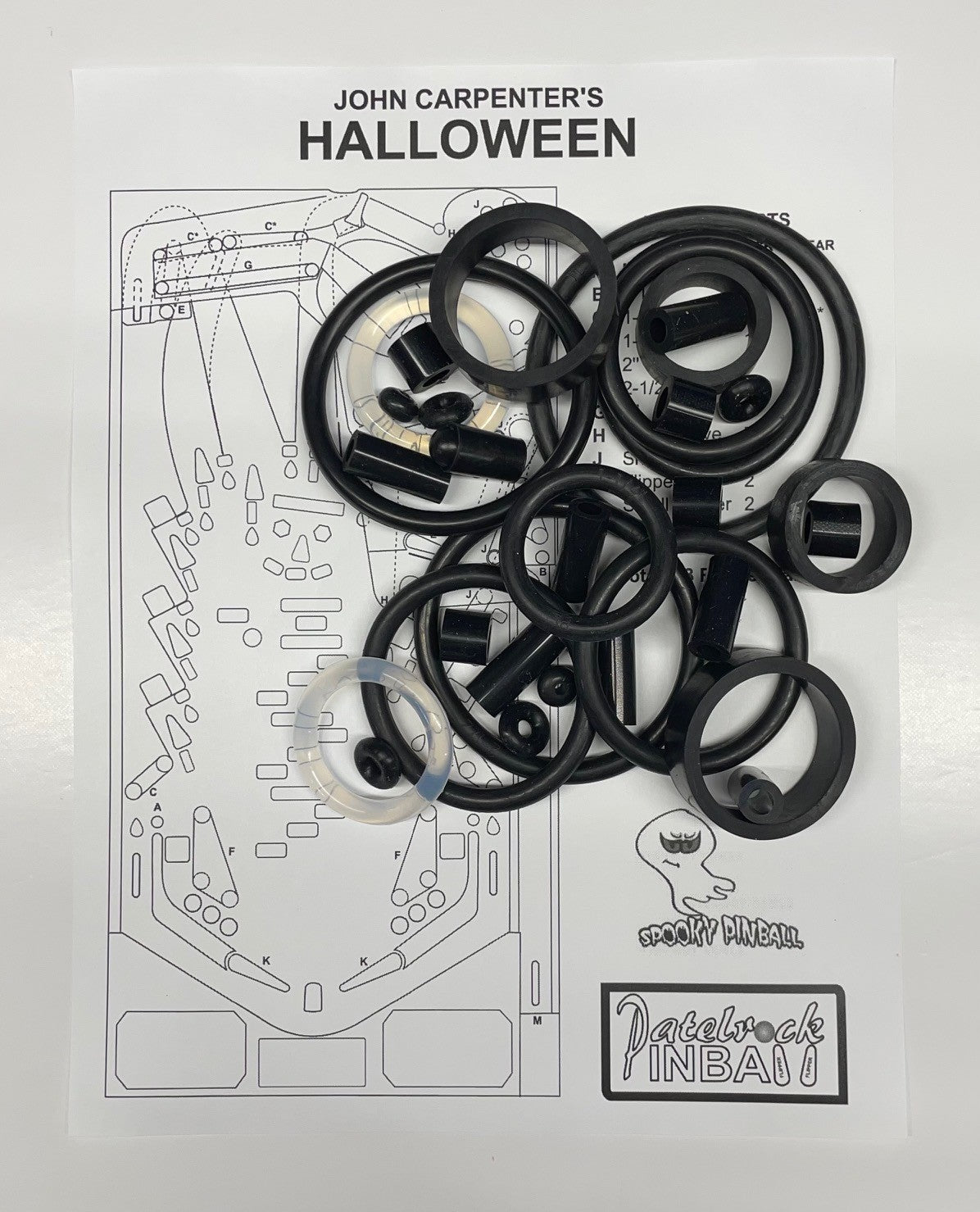 Spooky Pinball John Carpenter's Halloween Pinball Machine Rubber Ring Kit