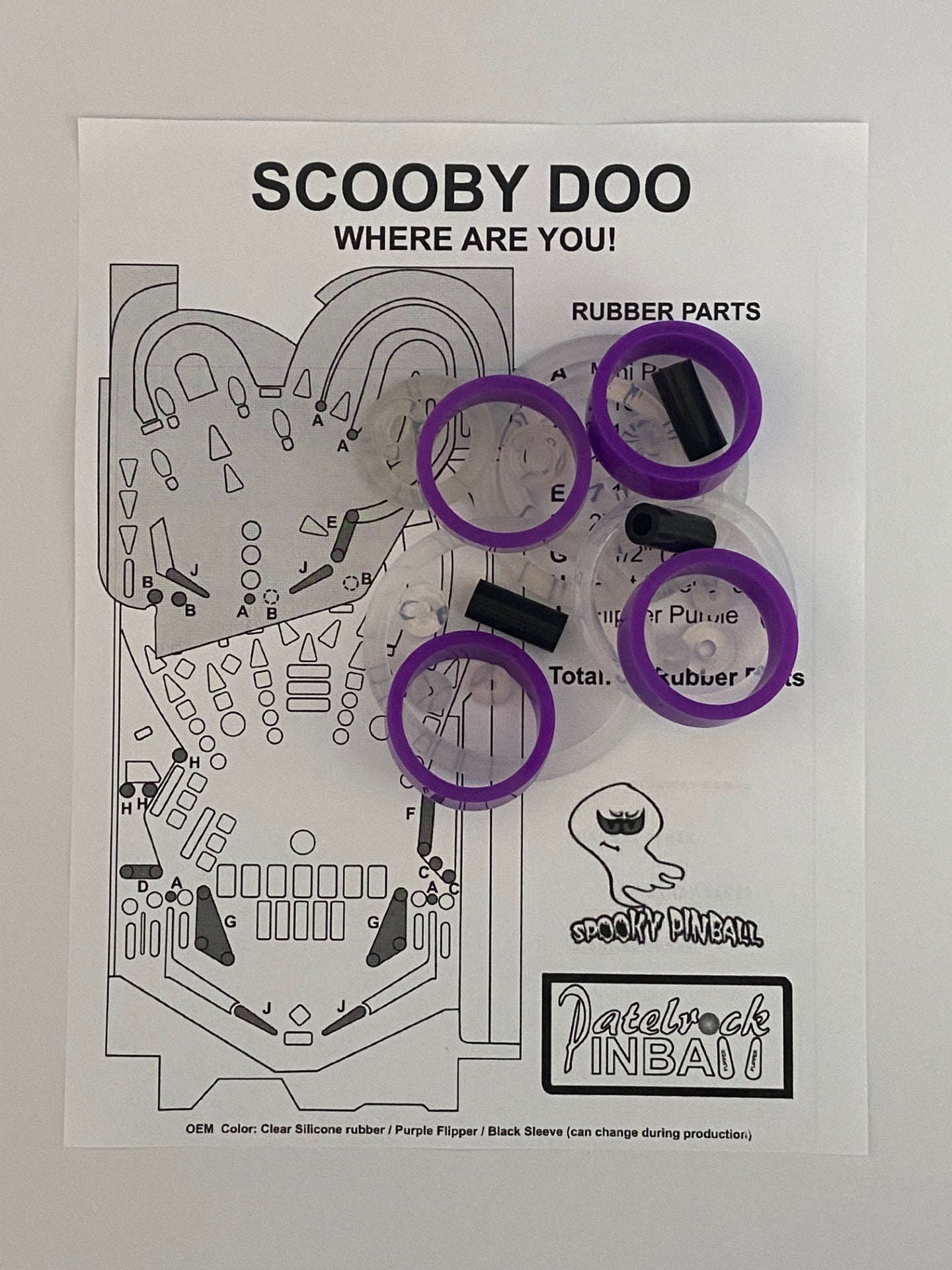 Spooky Pinball Scooby Doo Pinball Machine Rubber Ring Kit