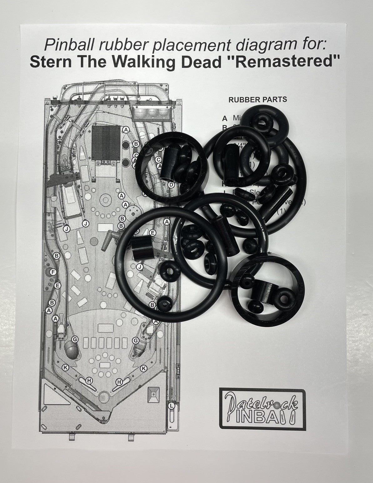 Stern The Walking Dead Remastered Premium | Limited Edition Pinball Machine Rubber Ring Kit