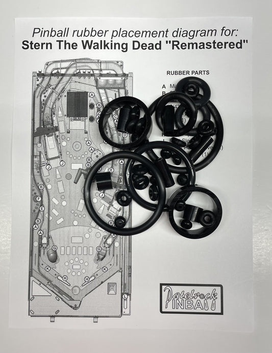 Stern The Walking Dead Remastered Premium | Limited Edition Pinball Machine Rubber Ring Kit