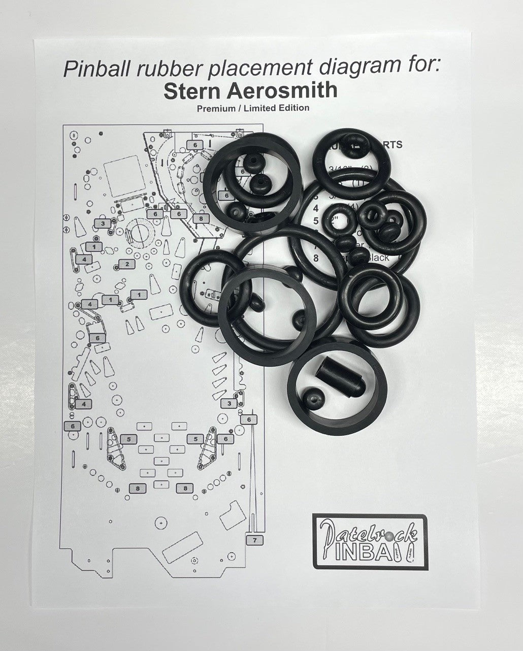 Stern Aerosmith Premium, Limited Edition Pinball Machine Rubber Ring Kit
