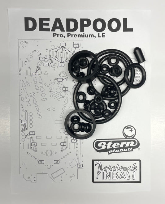 Stern Deadpool Pro | Premium | Limited Edition Pinball Machine Rubber Ring Kit