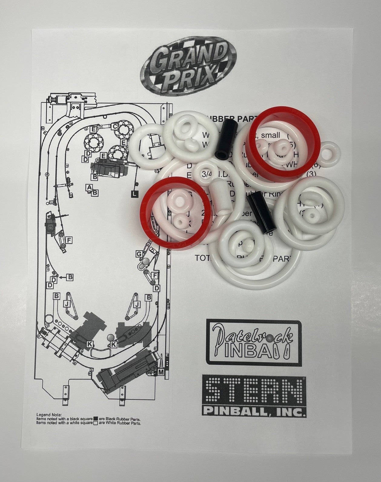 Stern Grand Prix Pinball Machine Rubber Ring Kit