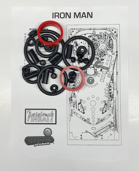 Stern Iron Man (all edition) Pinball Machine Rubber Ring Kit