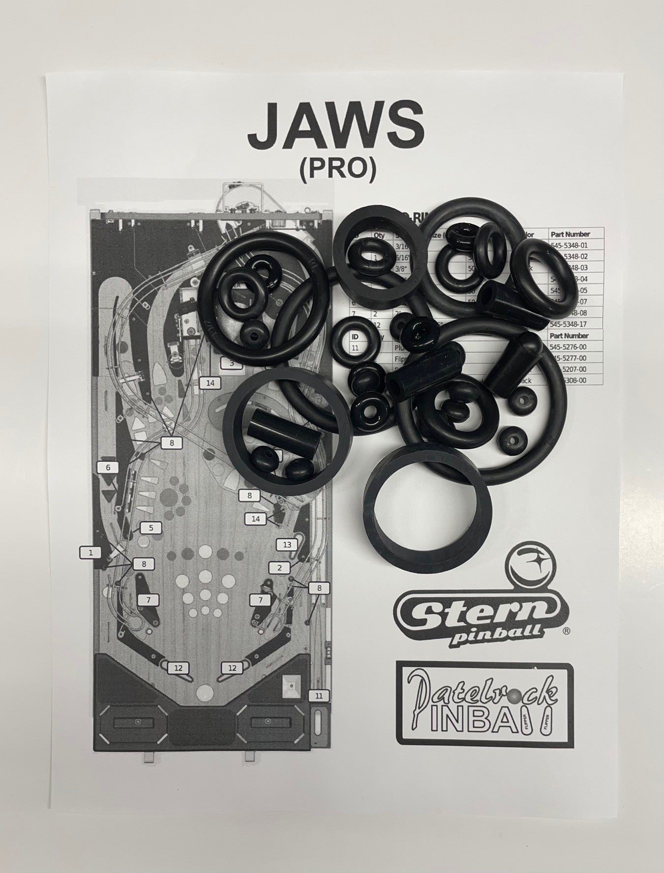 Stern Jaws Pro Pinball Machine Rubber Ring Kit