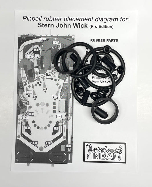Stern John Wick Pro Pinball Machine Rubber Ring Kit