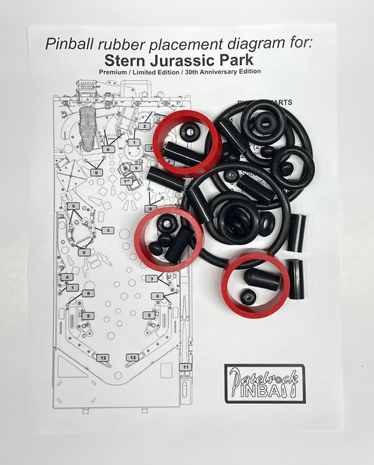 Stern Jurassic Park | Premium | Limited | 30th Limited Edition Pinball Machine Rubber Ring Kit