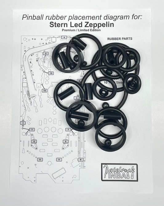 Stern Led Zeppelin Premium / Limited Edition Pinball Machine Rubber Ring Kit