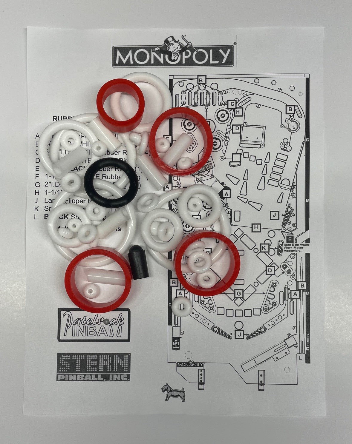 Stern Monopoly Pinball Machine Rubber Ring Kit