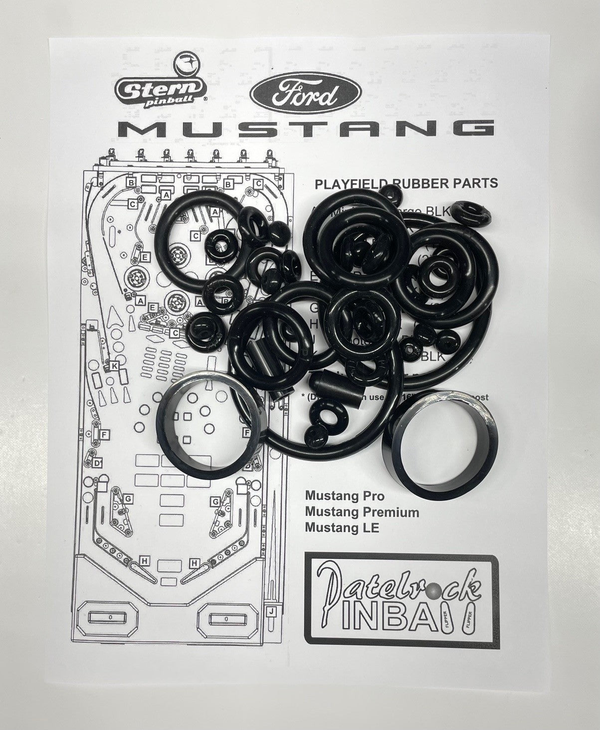 Stern Ford Mustang Pro | Premium ''Boss'' | Limited Edition Pinball Machine Rubber Ring Kit