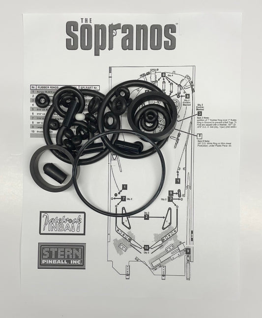Stern The Sopranos Pinball Machine Rubber Ring Kit
