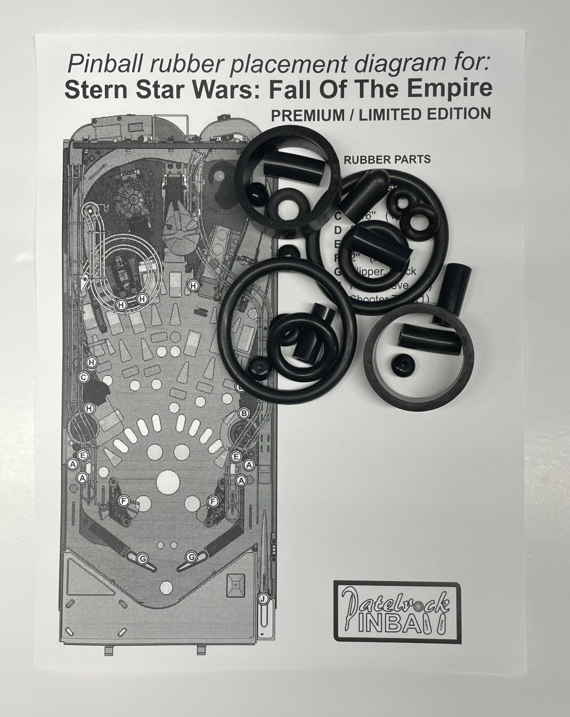 Stern Star Wars: Fall of the Empire | Premium | Limited Edition Pinball Machine Rubber Ring Kit