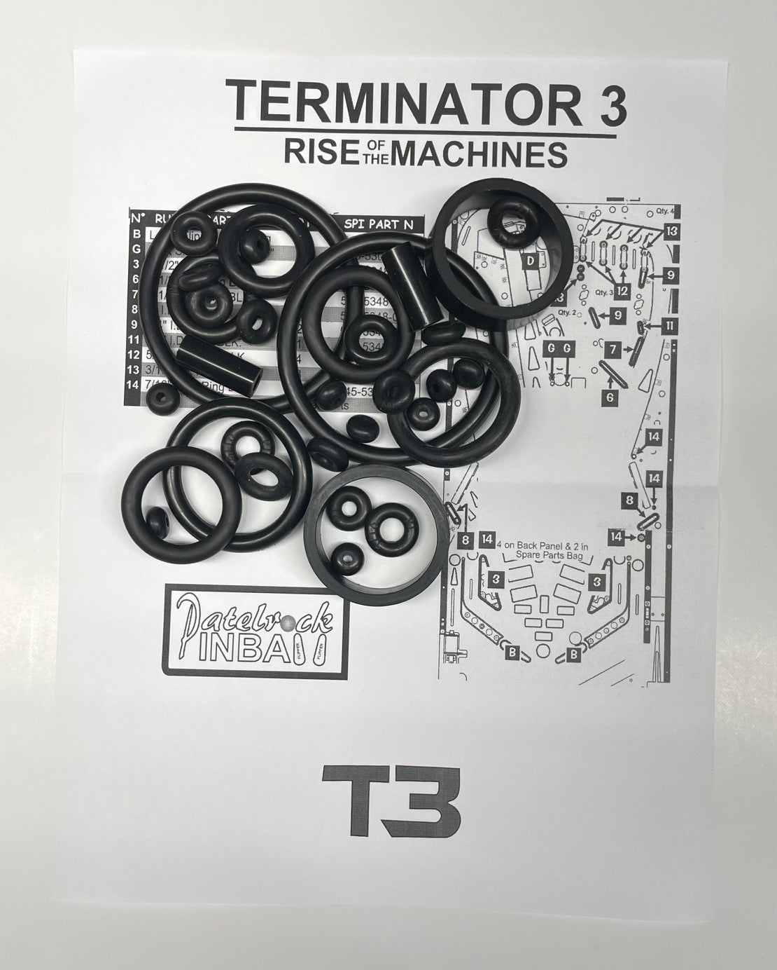 Stern Terminator 3: raise of the Machine Pinball Machine Maintenance Kit