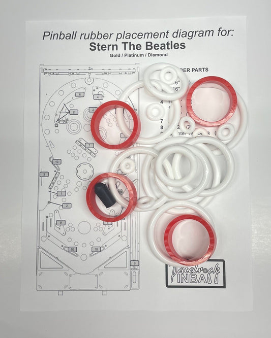 Stern The Beatles Gold | Platinum | Diamond Edition Pinball Machine Rubber Ring Kit