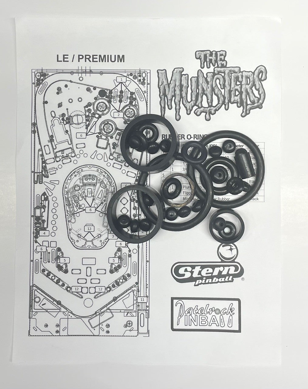 Stern The Munsters Premium | Limited Edition Pinball Machine Rubber Ring Kit