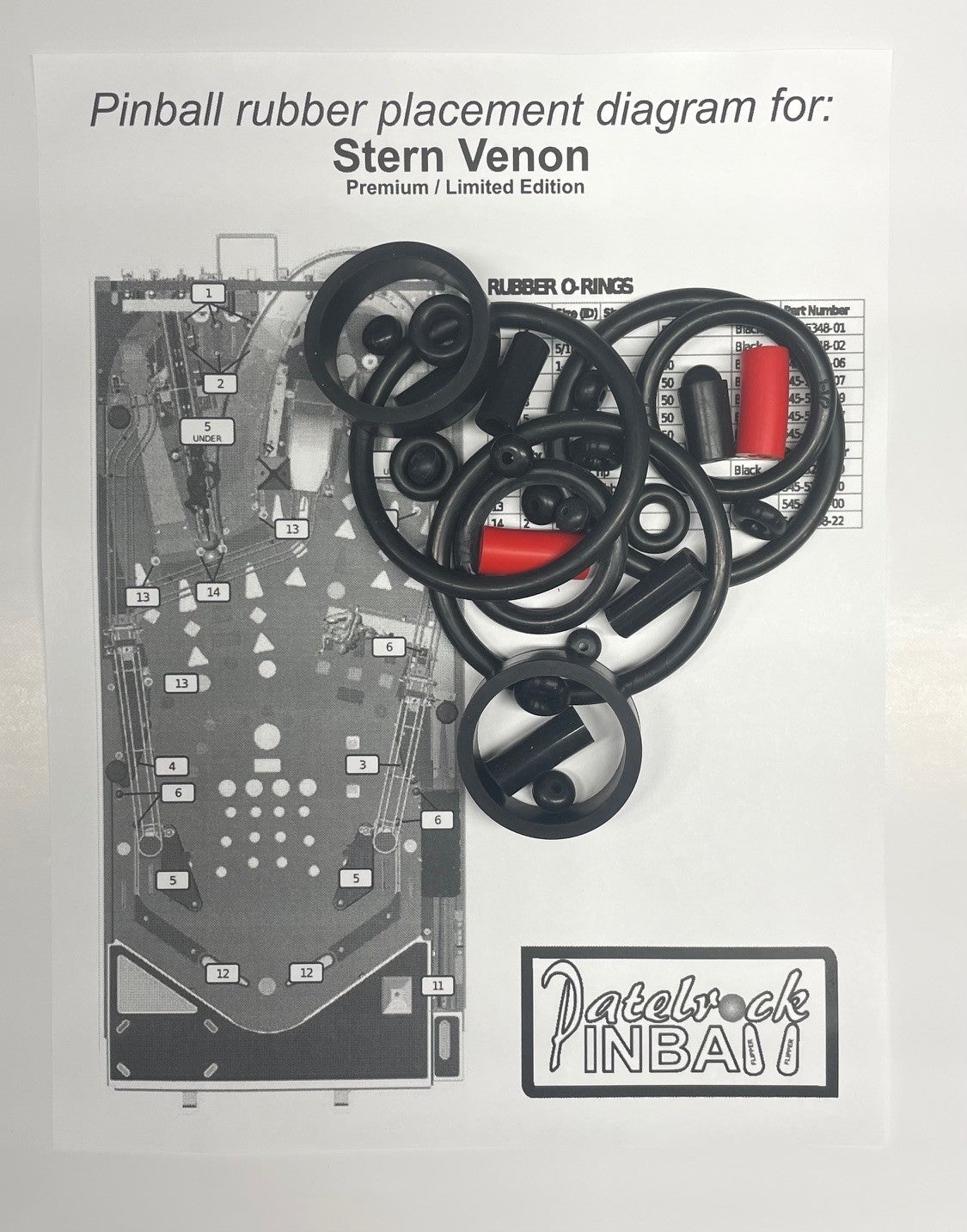 Stern Venom Premium / Limited Edition Pinball Machine Rubber Ring Kit