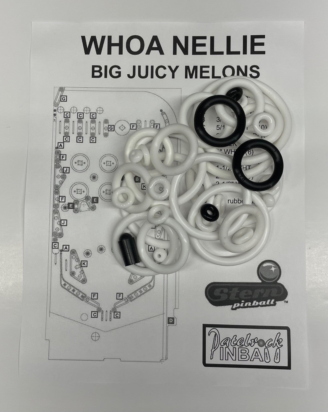 Stern Whoa Nellie Big Juicy Melons Pinball Machine Rubber Ring Kit