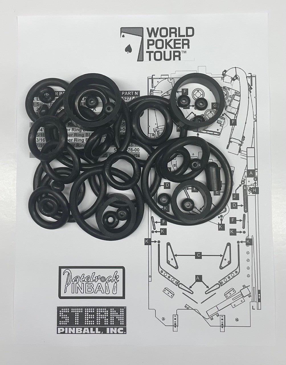 Stern World Poker Tour Pinball Machine Rubber Ring Kit