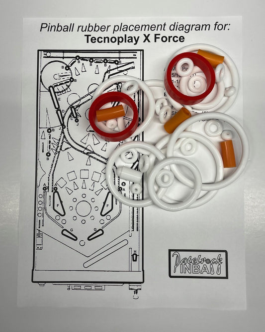 Tecnoplay X Force Pinball Machine Rubber Ring Kit