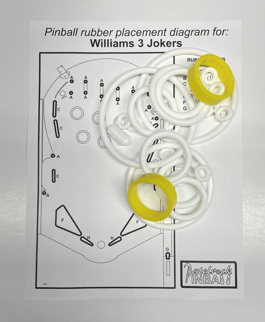 Williams 3 Jokers Pinball Machine Rubber Ring Kit
