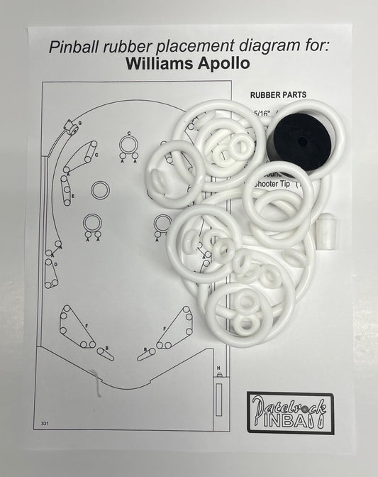 Williams Apollo Pinball Machine Rubber Ring Kit