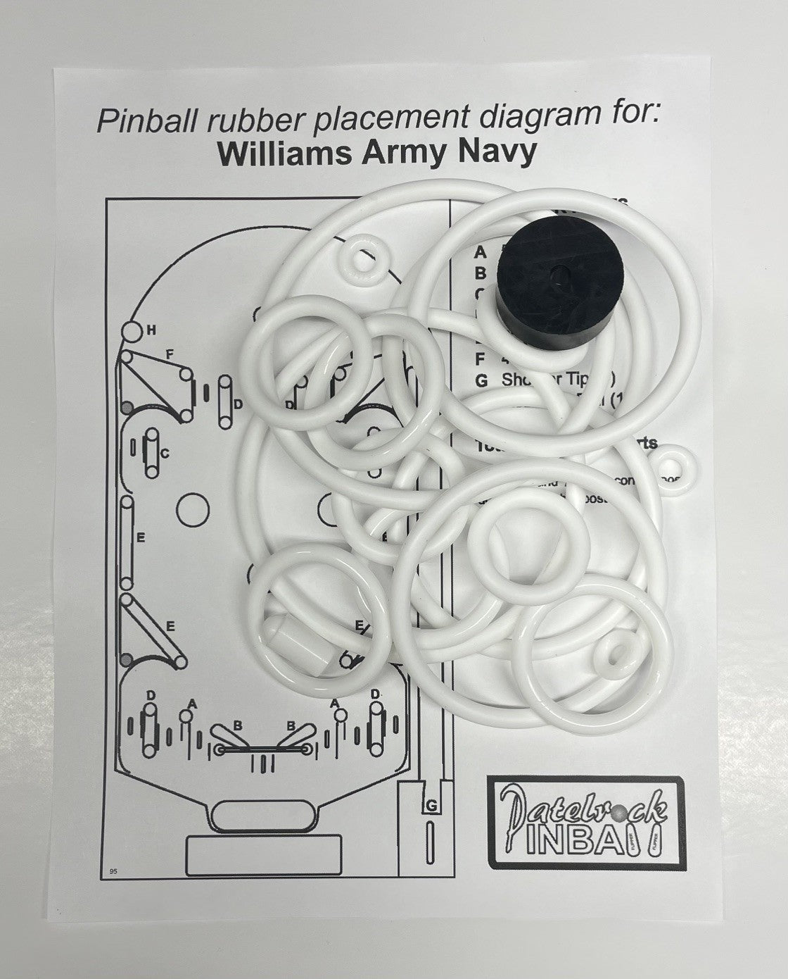 Williams Army Navy Pinball Machine Rubber Ring Kit