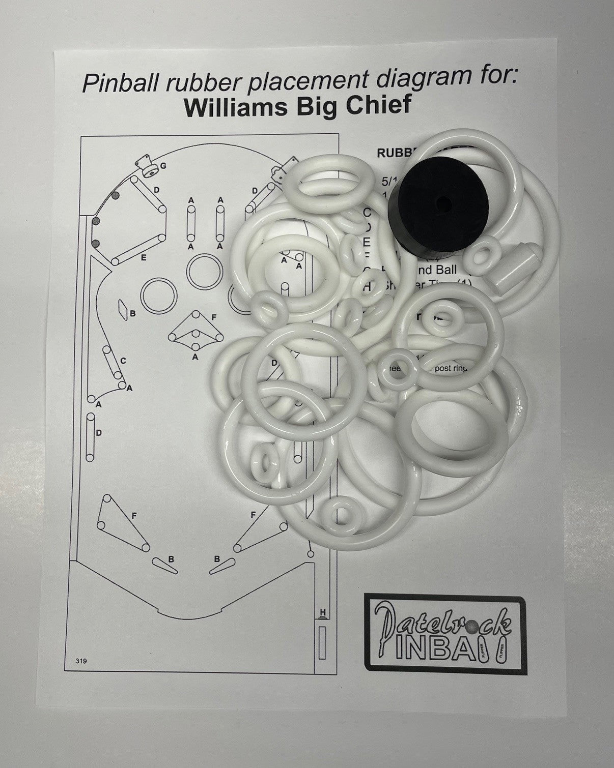 Williams Big Chief Pinball Machine Rubber Ring Kit