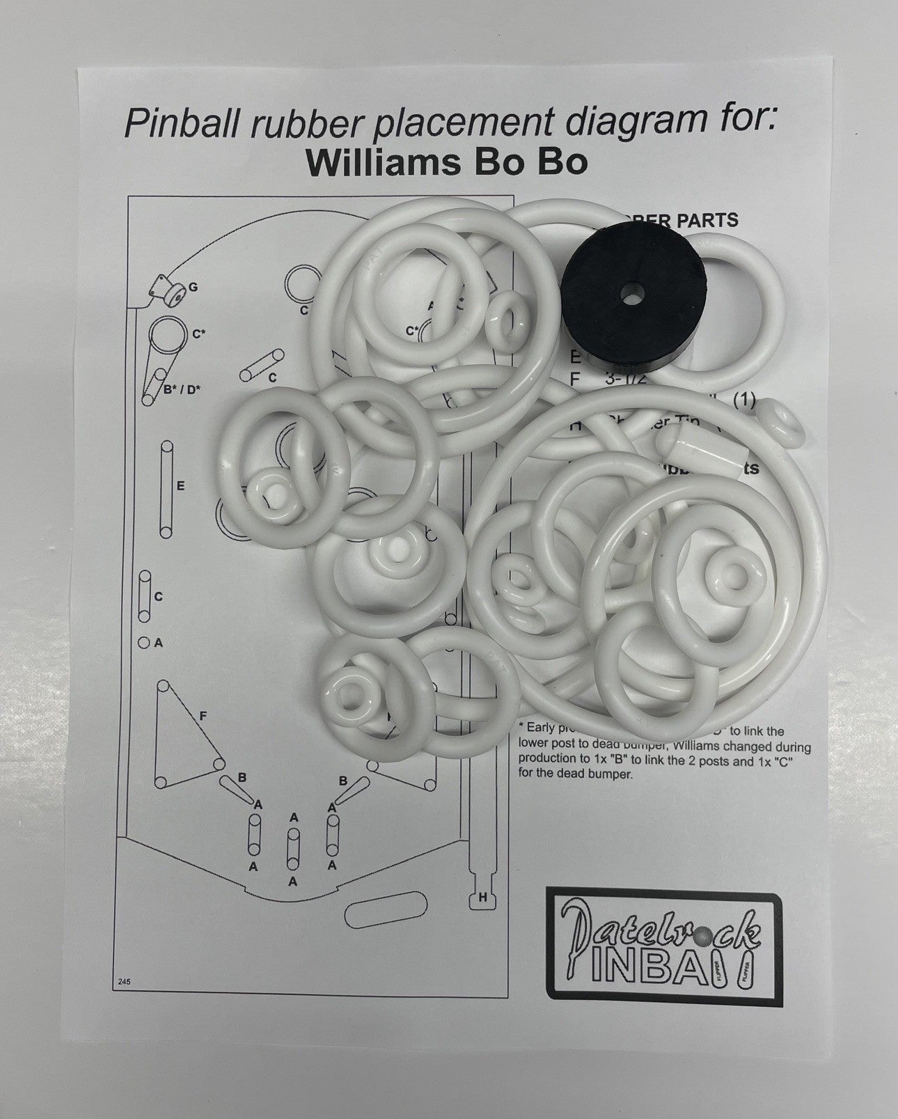 Williams Bo Bo Pinball Machine Rubber Ring Kit