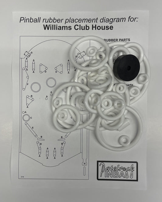 Williams Club House Pinball Machine Rubber Ring Kit