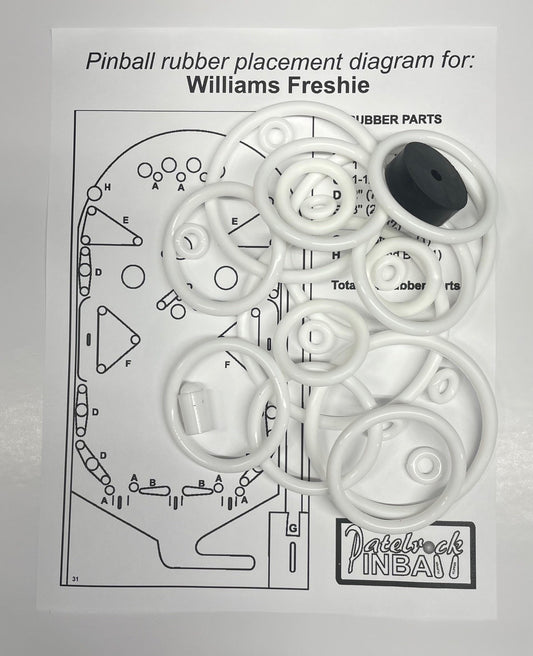 Williams Freshie Pinball Machine Rubber Ring Kit