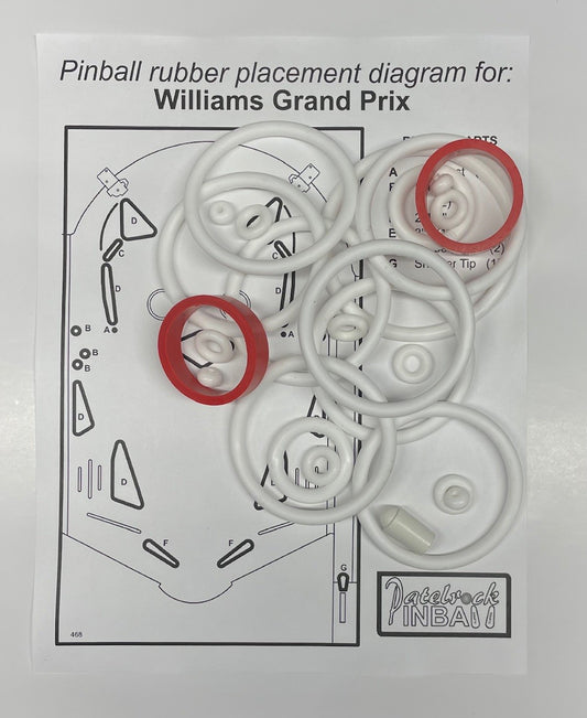 Williams Grand Prix Pinball Machine Rubber Ring Kit