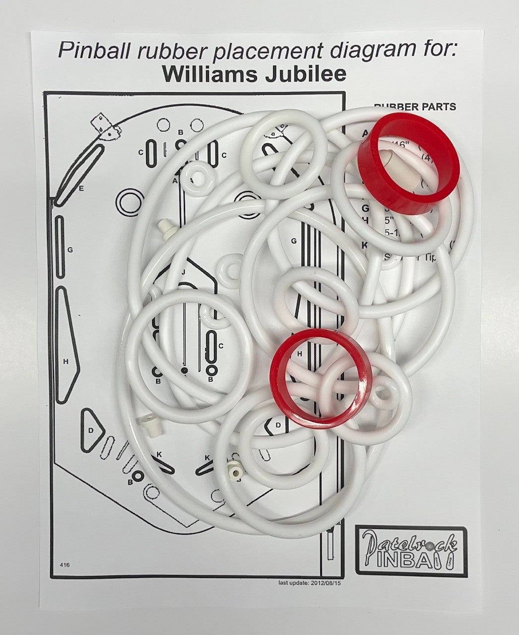 Williams Jubilee Pinball Machine Rubber Ring Kit