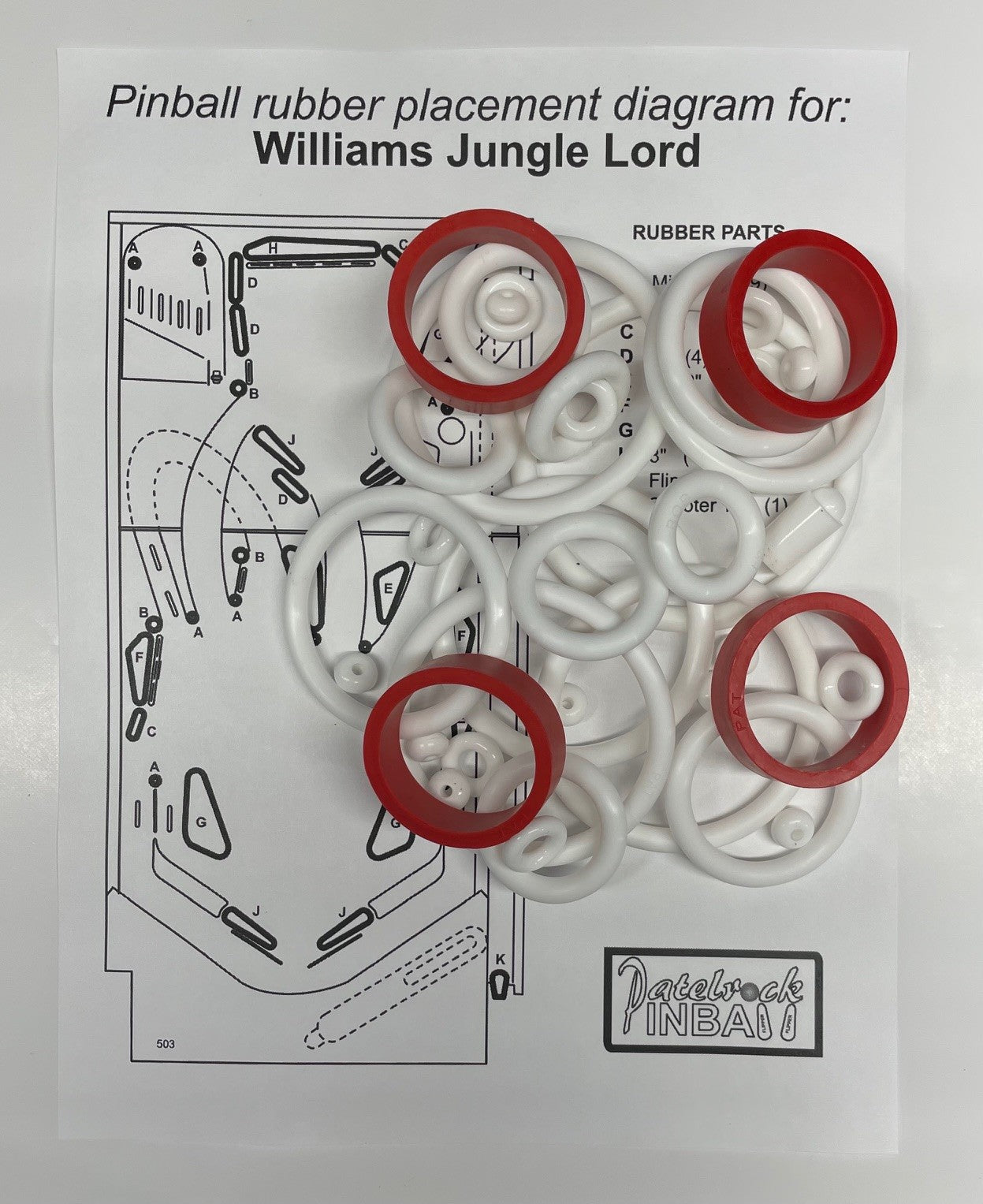 Williams Jungle Lord Pinball Machine Rubber Ring Kit